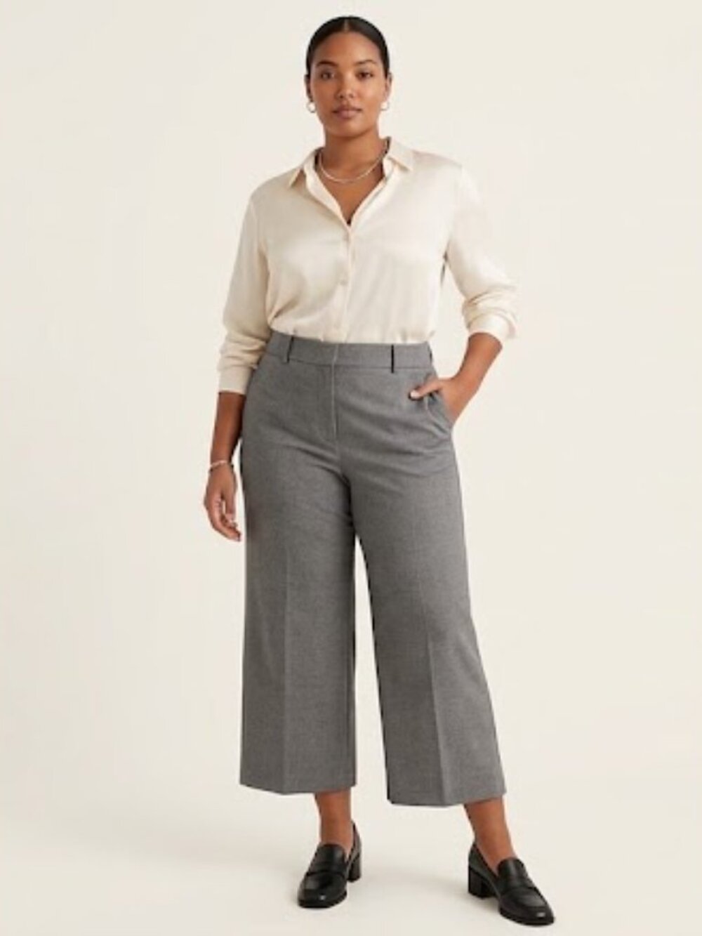 J. Crew Wide-Leg Gray Culotte Trousers size 16